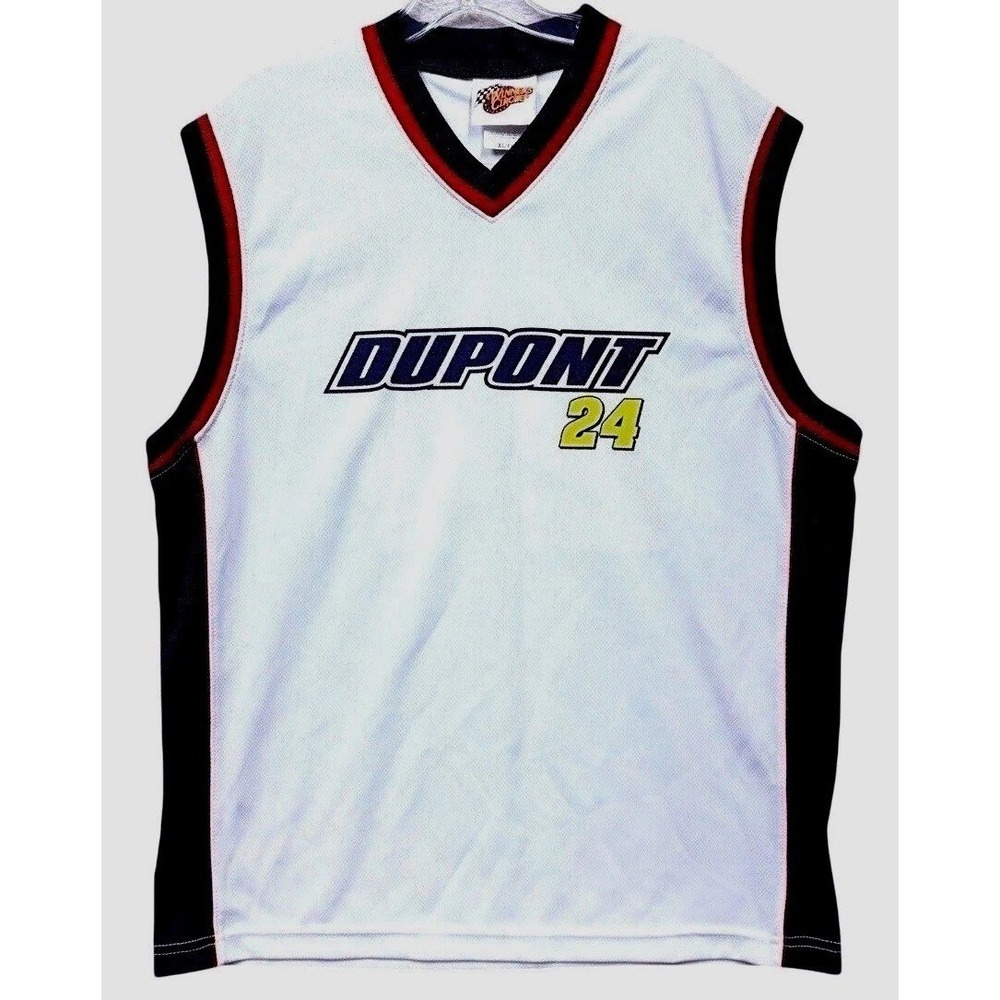 VTG Jeff Gordon #24 DuPont NASCAR Basketball Jersey Size XL Winners Circle White